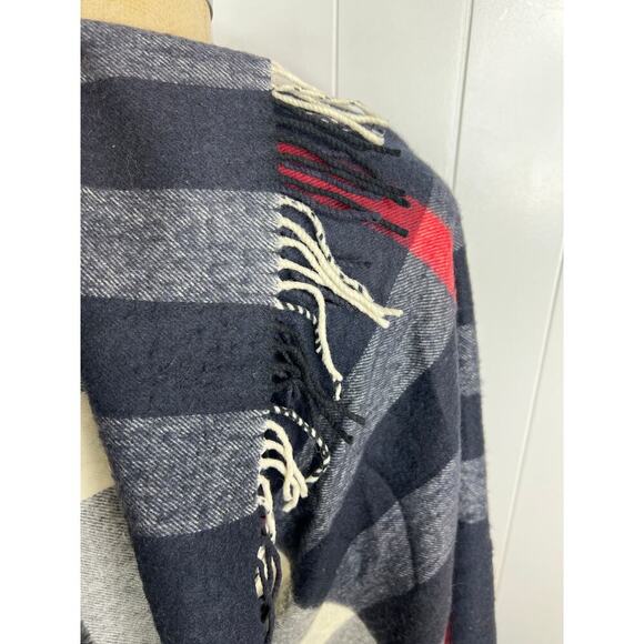 Burberry Check Cashmere and Wool Fringed Cape Poncho Wrap Shawl One Size - Picture 5 of 8